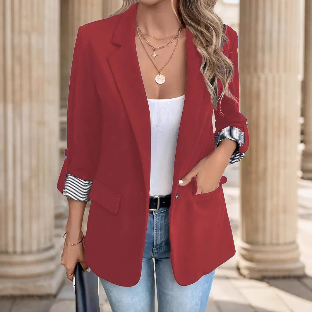 Blazer Iris ouvert à revers rayé