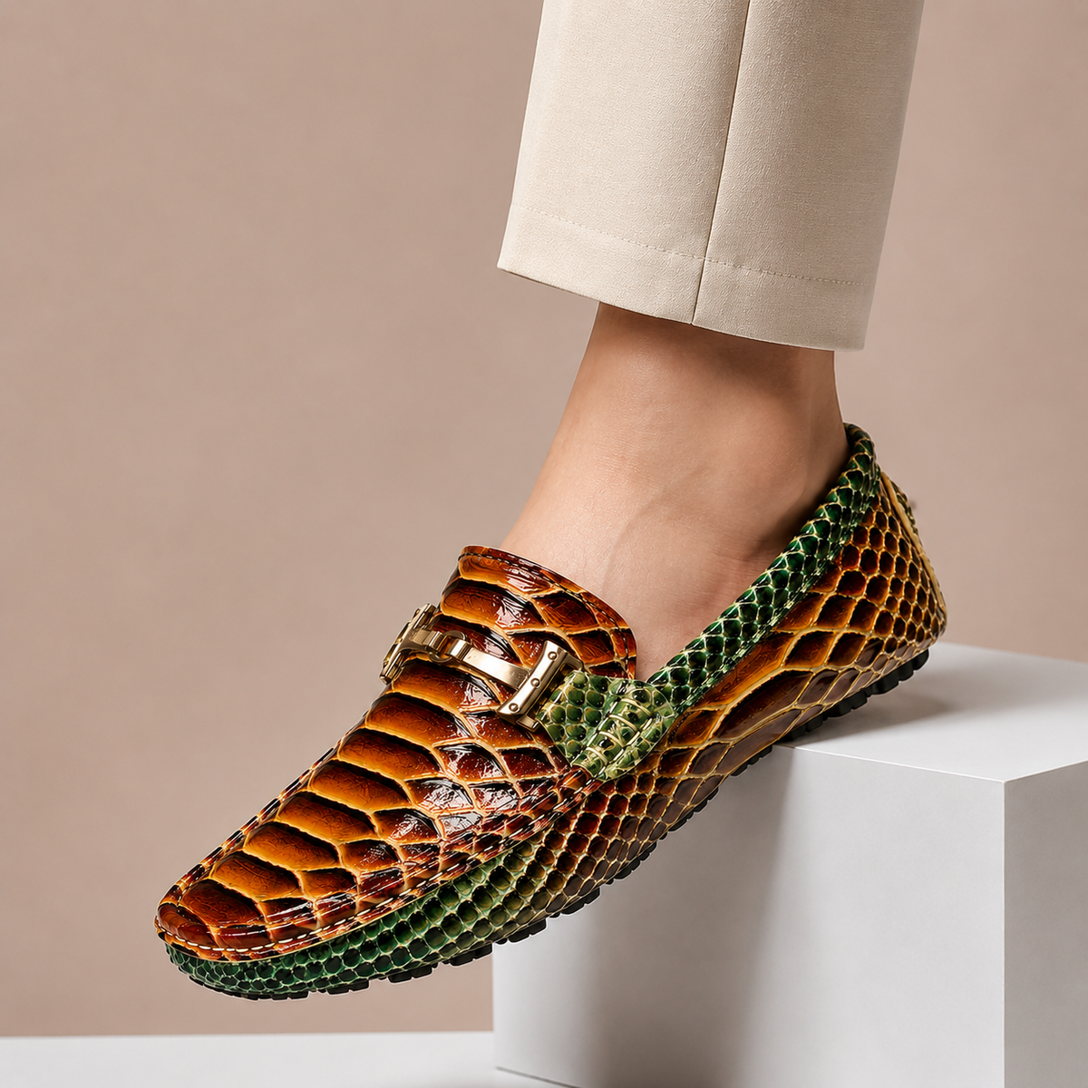 Grimaldi loafers i äkta läder