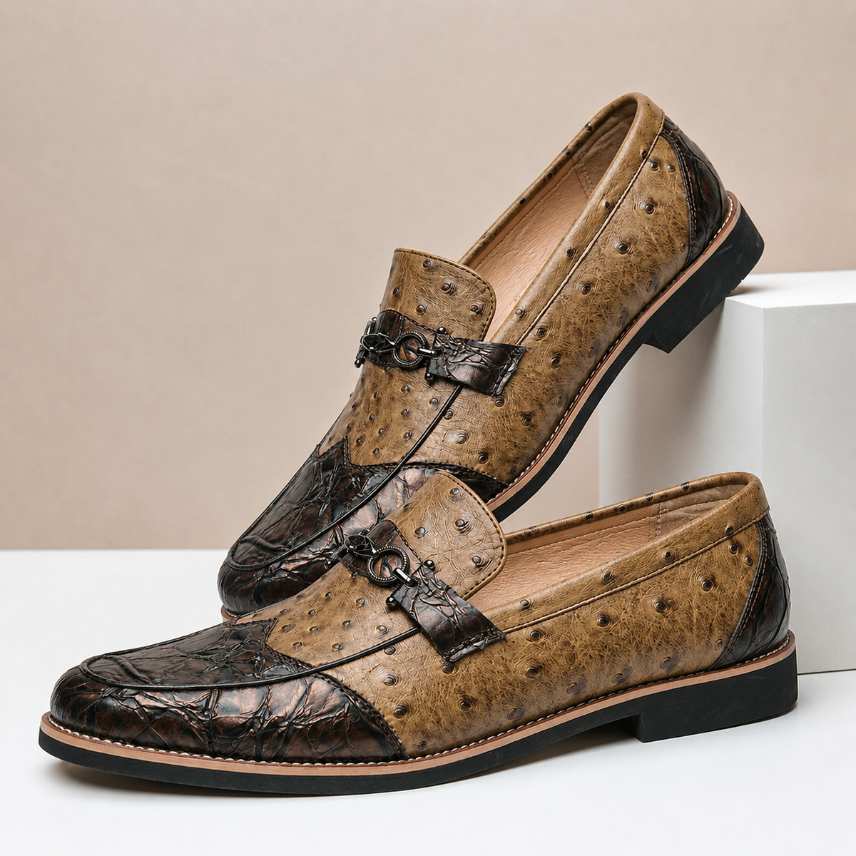 Vellano loafers i äkta läder