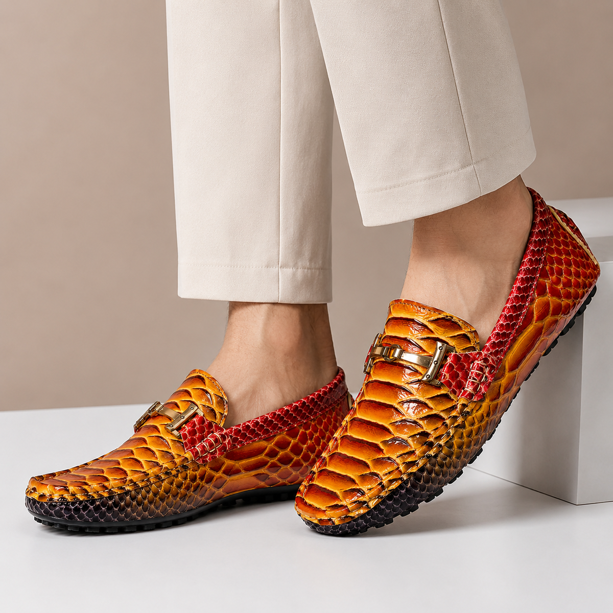 Grimaldi loafers i äkta läder