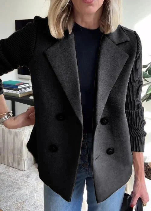 Abrigo blazer Ivy cruzado con mangas de punto