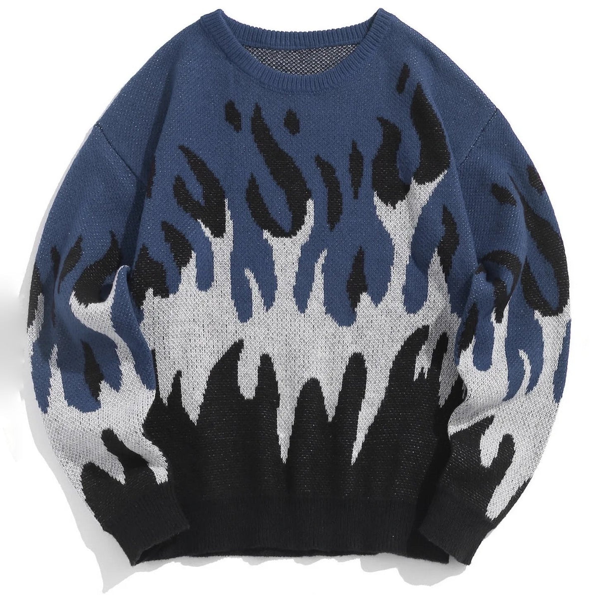 Camisola de malha com gola redonda e padrão de chamas Blaze