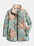 Casaco acolchoado floral Vera com fecho de pressão à frente