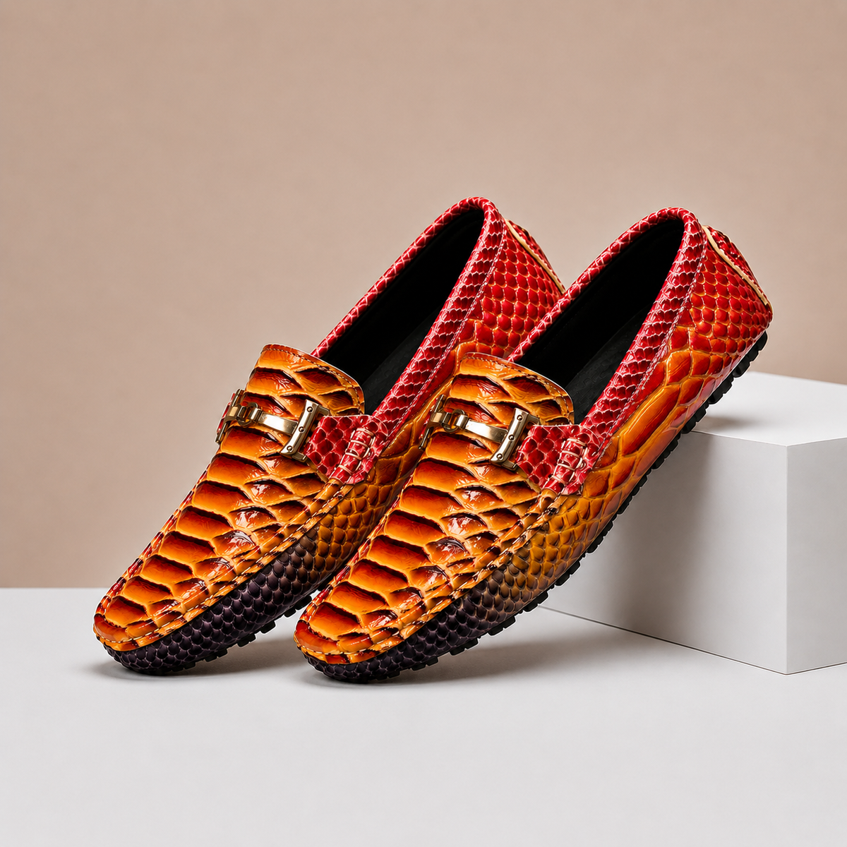 Grimaldi loafers i äkta läder