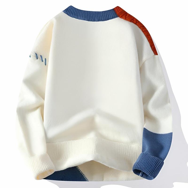 Suéter de punto Ryker con cuello redondo y diseño patchwork