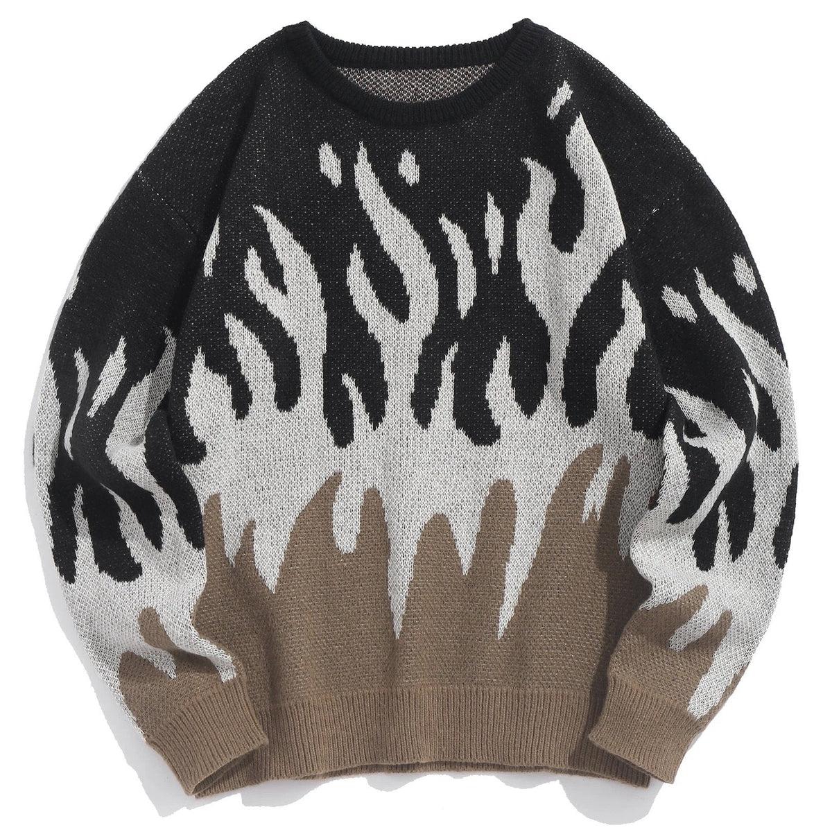 Camisola de malha com gola redonda e padrão de chamas Blaze