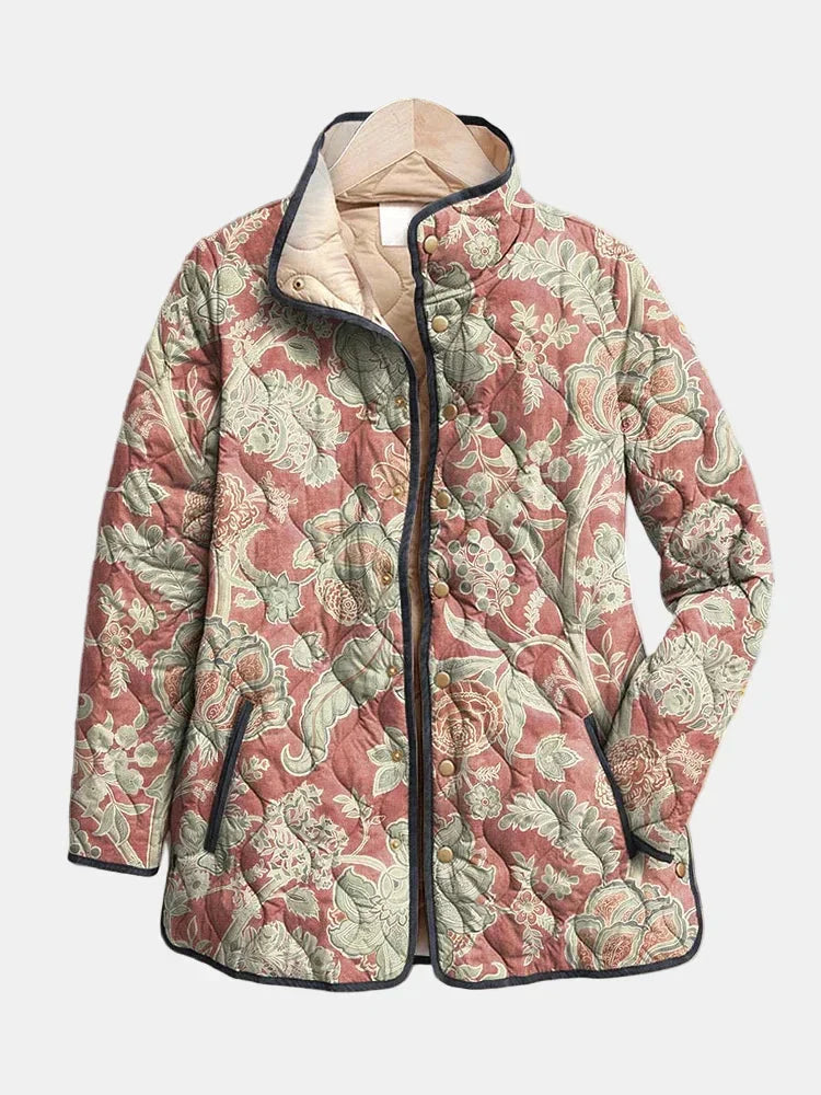 Chaqueta acolchada con estampado floral de Zara