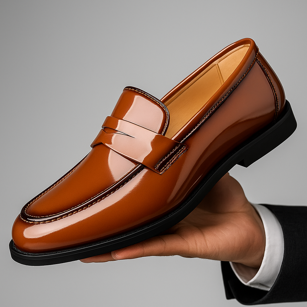 Ferrani loafers i äkta läder