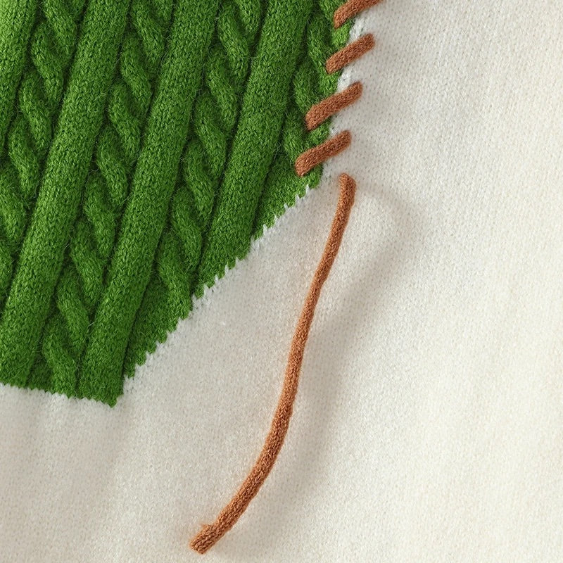 Camisola de malha com gola alta e patchwork Wade