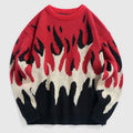 Camisola de malha com gola redonda e padrão de chamas Blaze