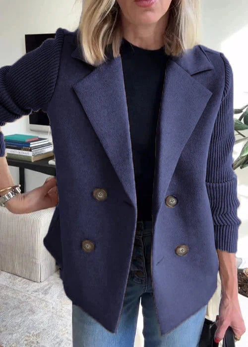 Abrigo blazer Ivy cruzado con mangas de punto