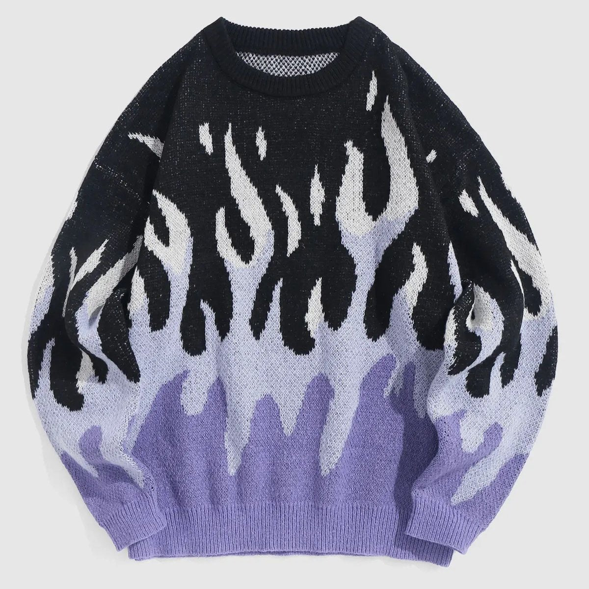 Camisola de malha com gola redonda e padrão de chamas Blaze