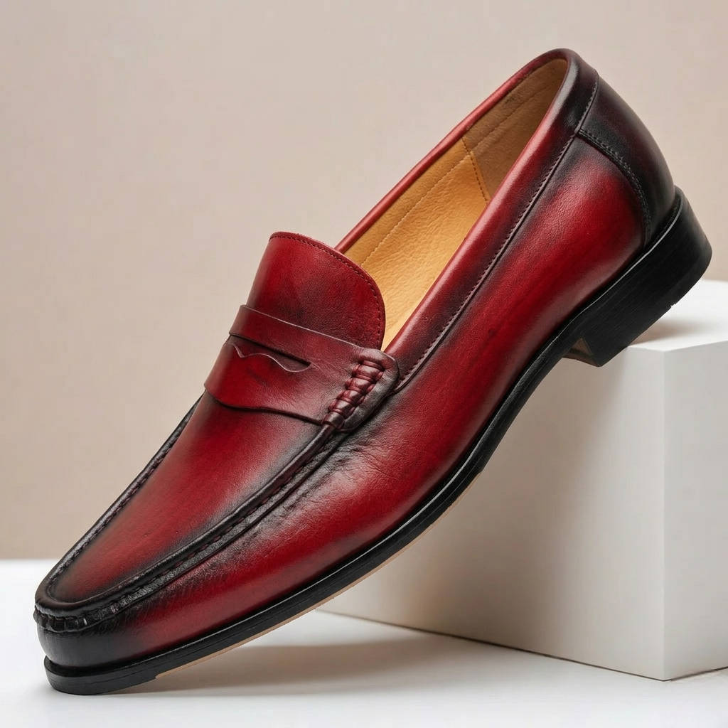 Santini loafers i koppeläder