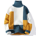 Finn Patchwork-strikket Rullekragetrøje