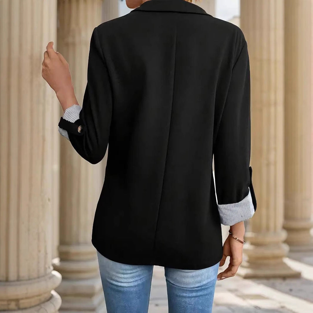 Blazer Iris ouvert à revers rayé