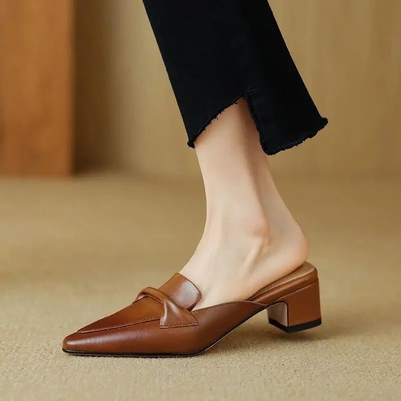 KATRINA LEATHER MULES - ARDEN ROVE