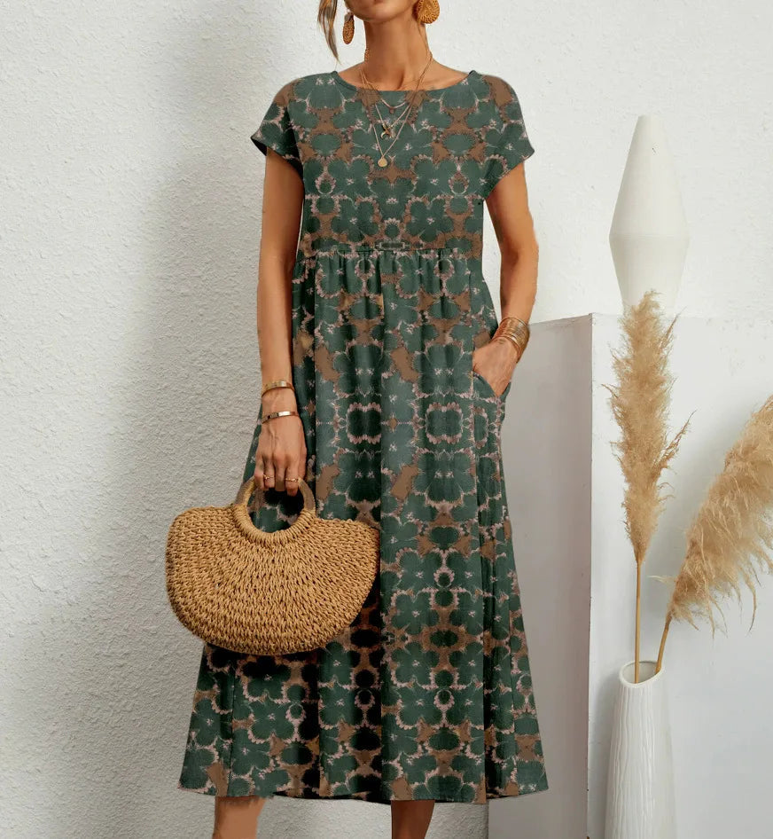 Larissa | Vestido Midi Floral de Mulher