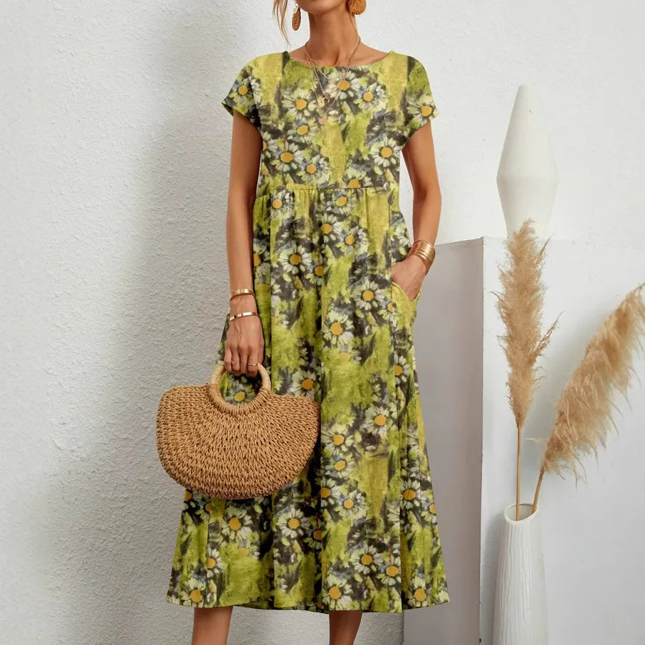 Larissa | Vestido Midi Floral de Mulher