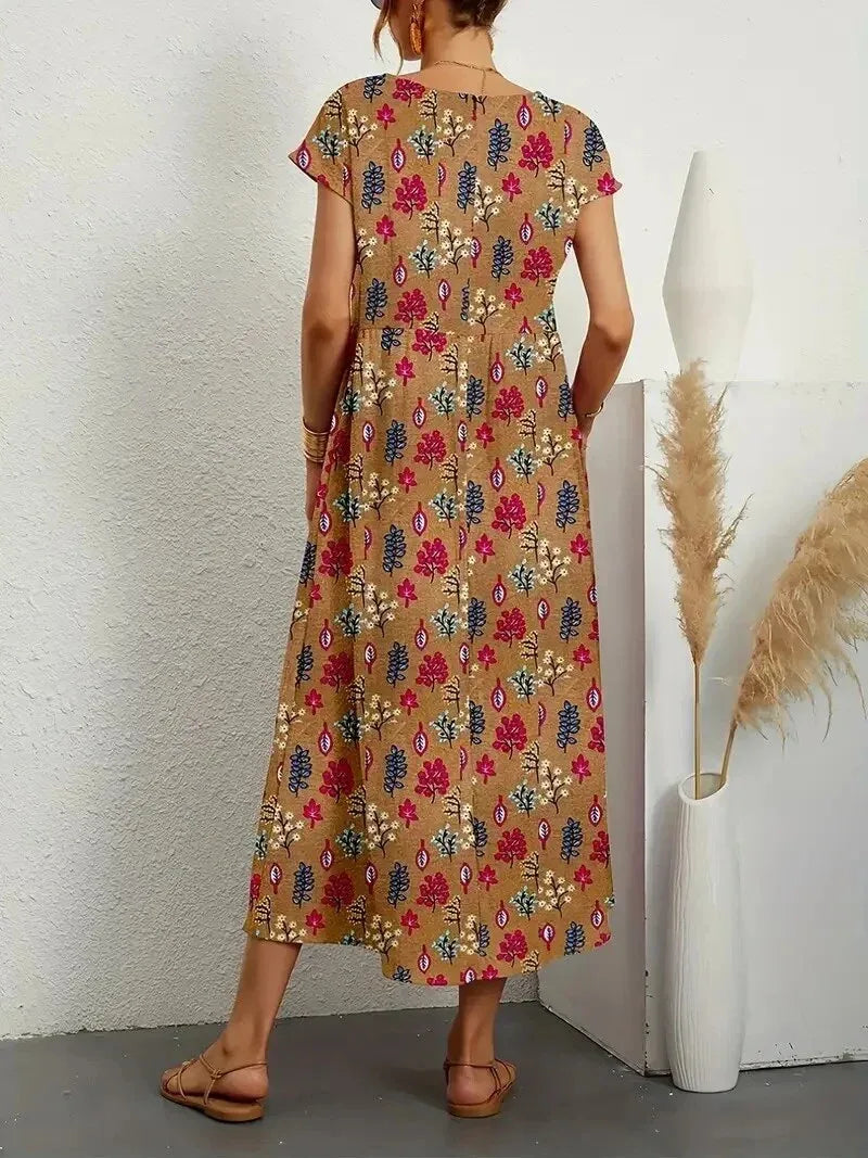 Larissa | Vestido Midi Floral de Mulher