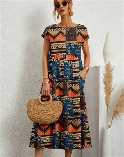 Larissa | Vestido Midi Floral de Mulher