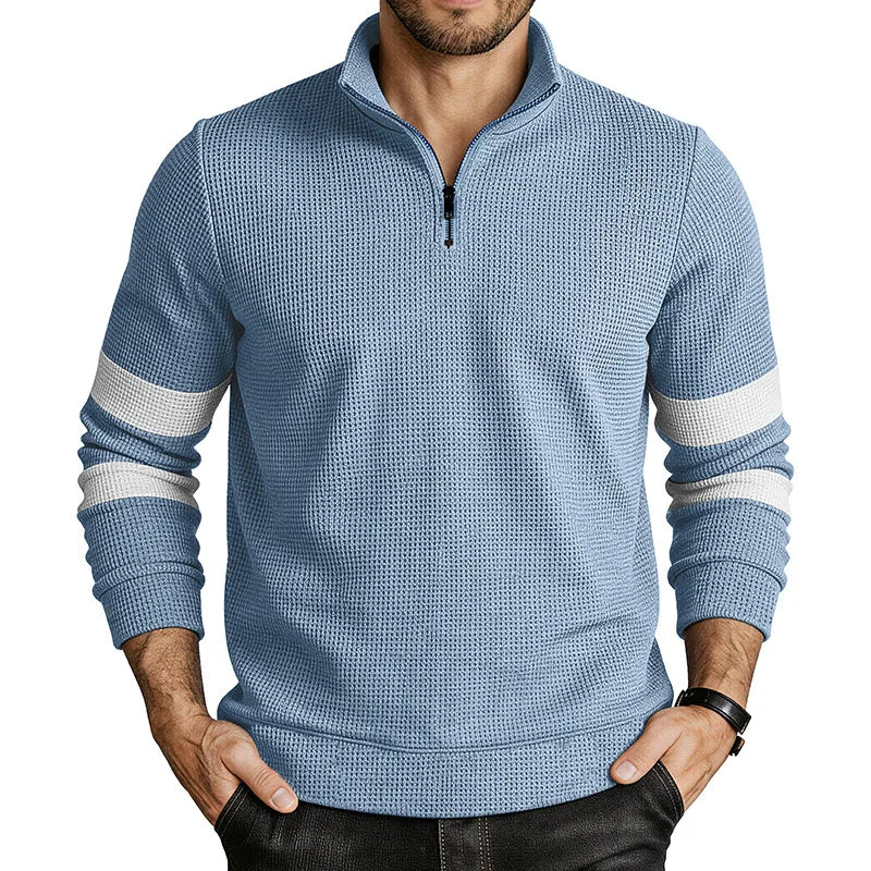 Larson | Men's Quilted Quarter-Zip Sweater