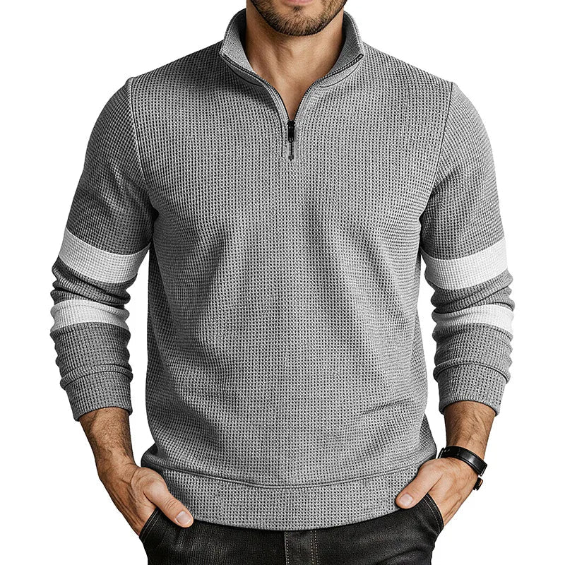 Larson | Men's Quilted Quarter-Zip Sweater