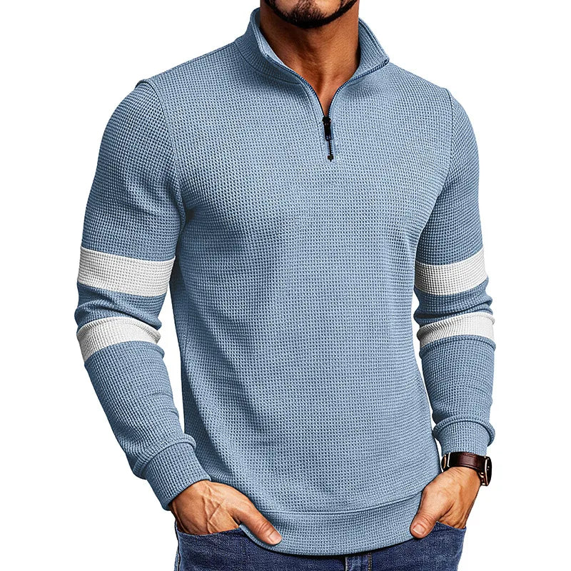 Larson | Men's Quilted Quarter-Zip Sweater