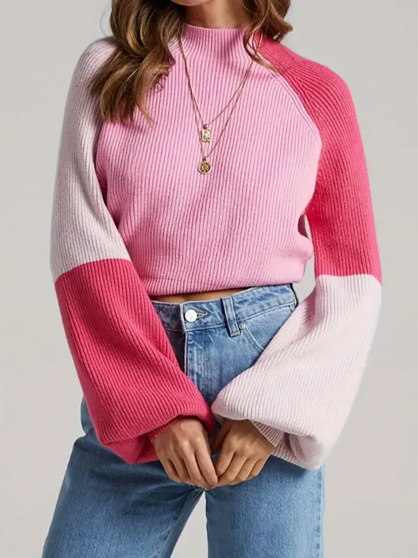 Layla | Suéter de punto suave con bloques de color para mujer