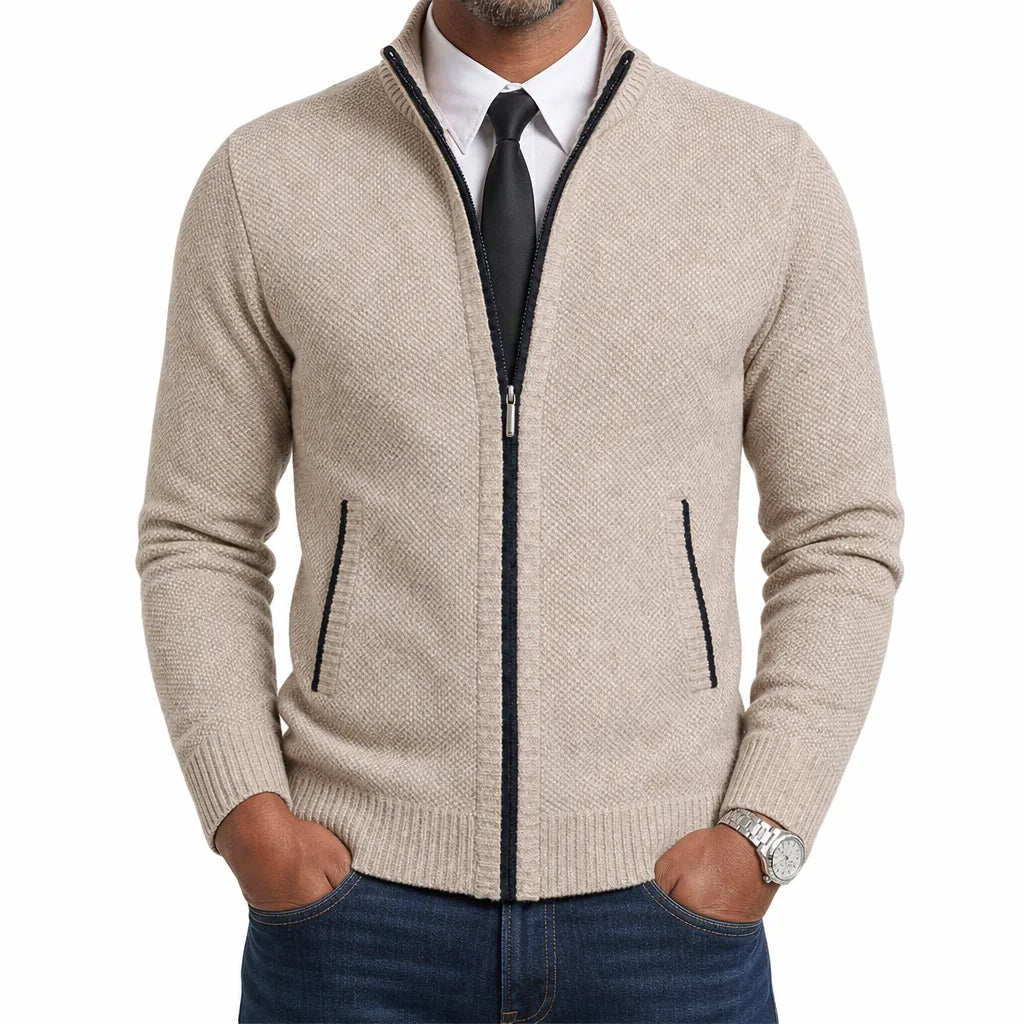 Leland | Men's Zip-Up Cardigan Knit Sweater