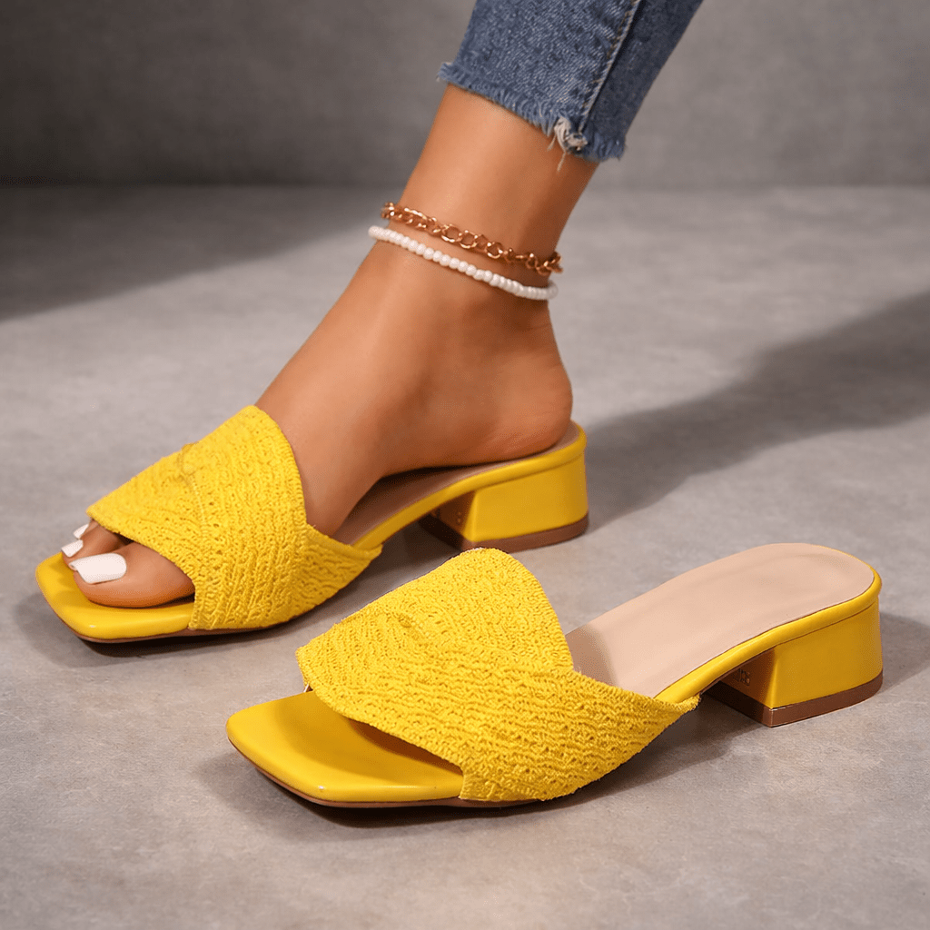 LEVETI WOVEN HEEL SANDALS - ARDEN ROVE