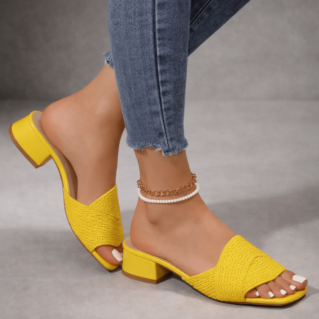 LEVETI WOVEN HEEL SANDALS - ARDEN ROVE