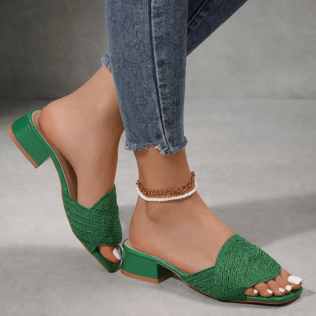 LEVETI WOVEN HEEL SANDALS - ARDEN ROVE