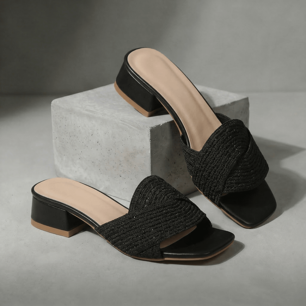 LEVETI WOVEN HEEL SANDALS - ARDEN ROVE
