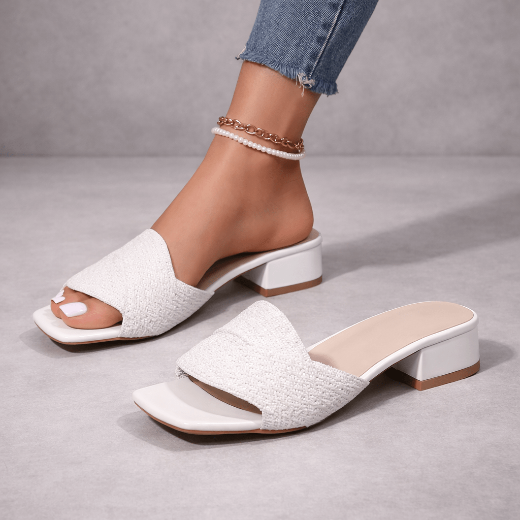LEVETI WOVEN HEEL SANDALS - ARDEN ROVE