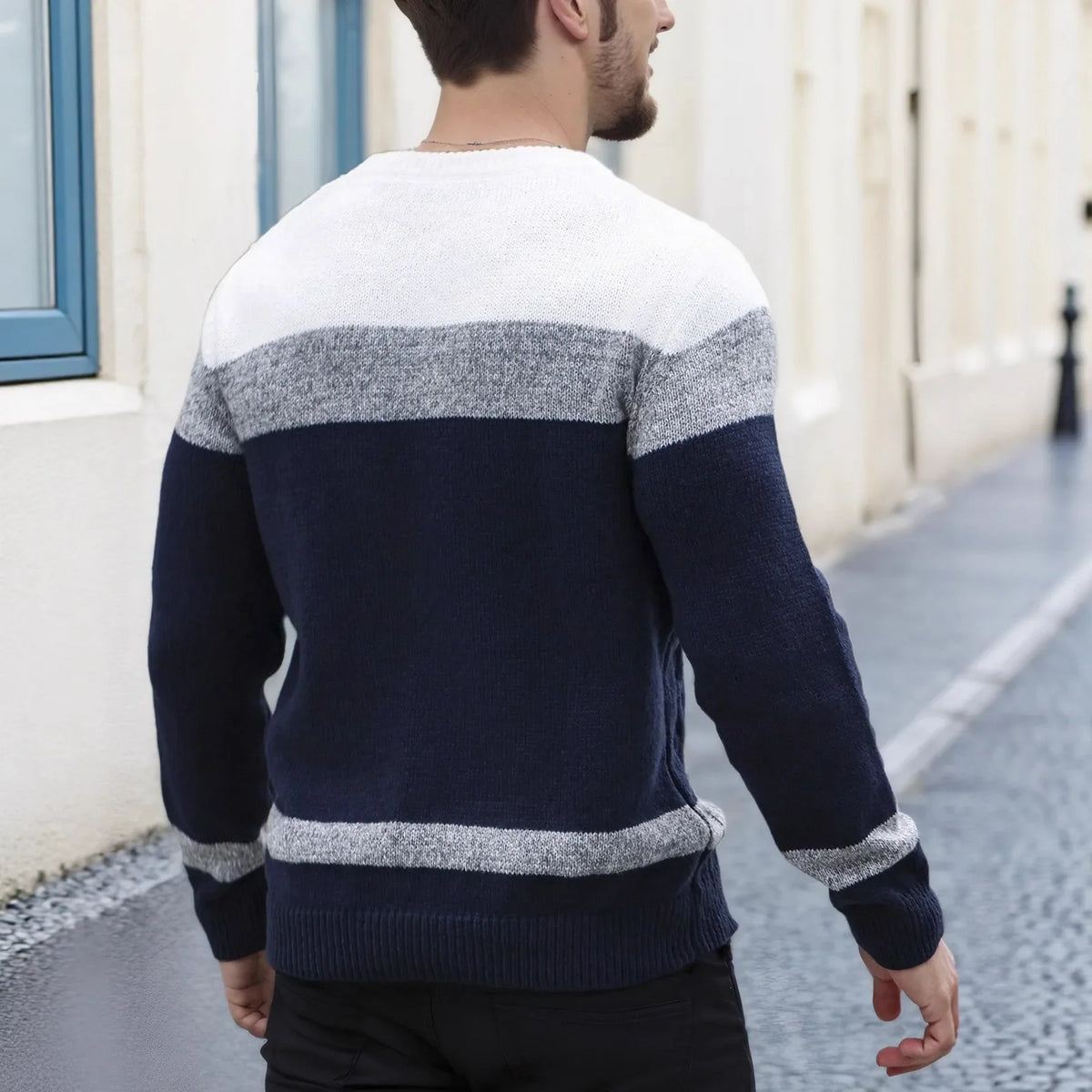 Luc | Men's Cable Knit Colorblock Sweater