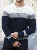 Luc | Herren-Colorblockpullover mit Zopfmuster
