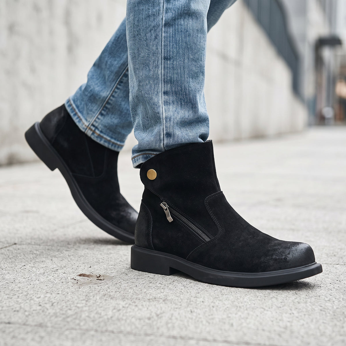Captain | Botas de cuero con cuello para hombre de otoño