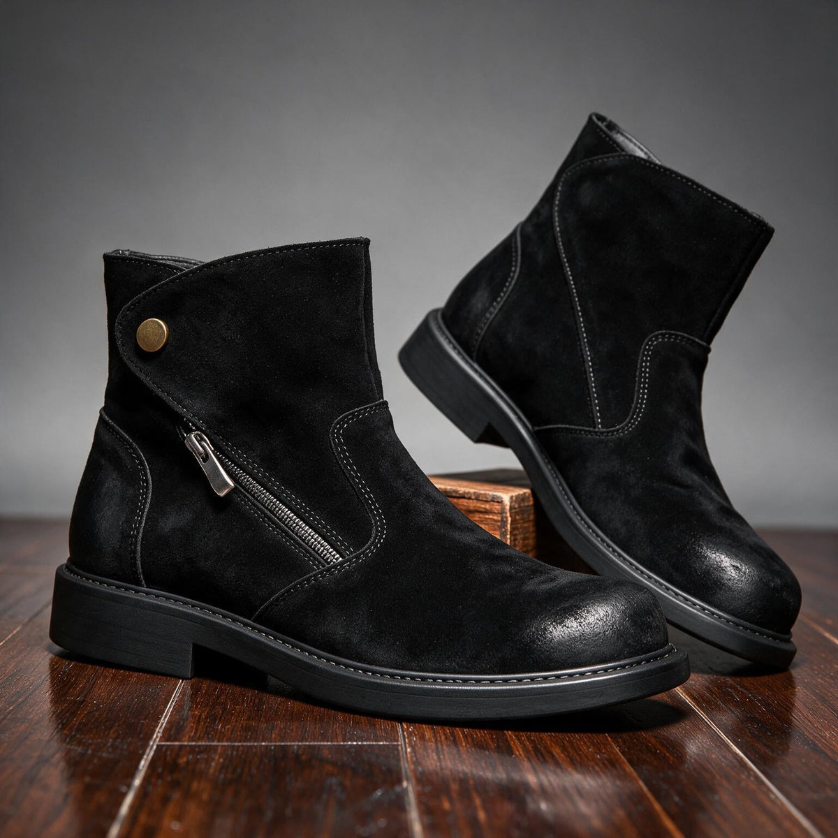 Captain | Botas de cuero con cuello para hombre de otoño