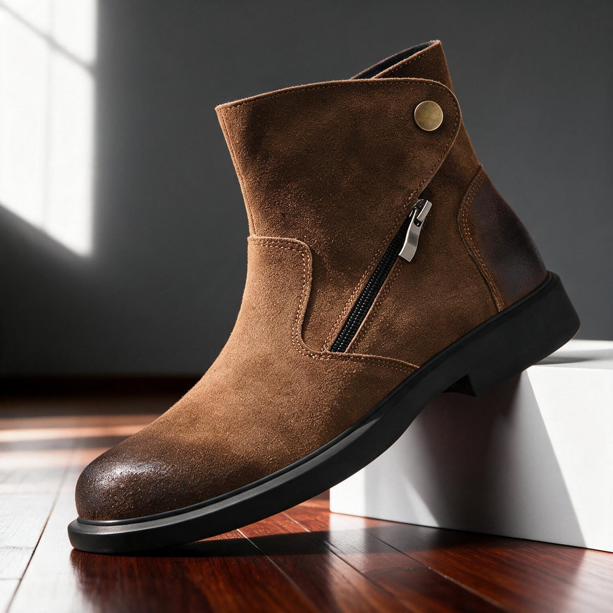 Captain | Botas de cuero con cuello para hombre de otoño