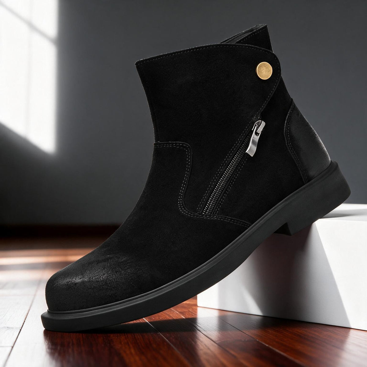 Captain | Botas de cuero con cuello para hombre de otoño