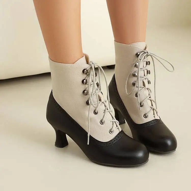 Margaux Victorian Canvas Boot - ARDEN ROVE