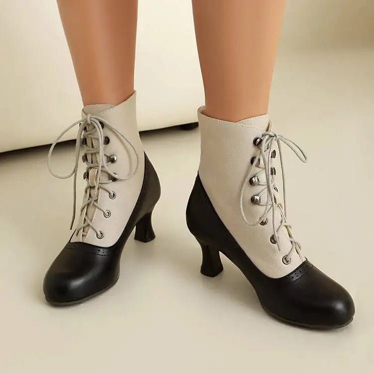 Margaux Victorian Canvas Boot - ARDEN ROVE