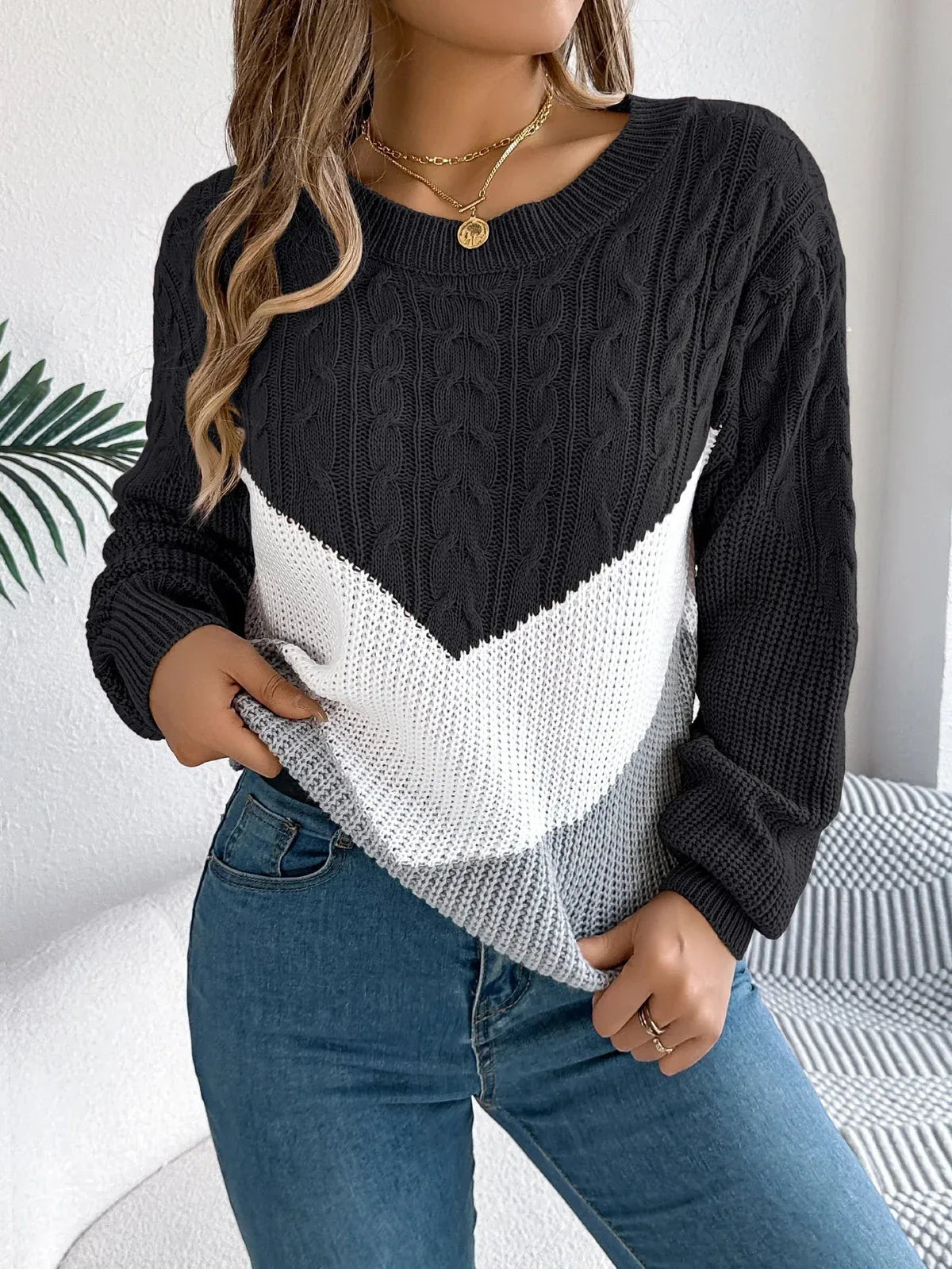Mckenna | Damen-Zopfstrickpullover