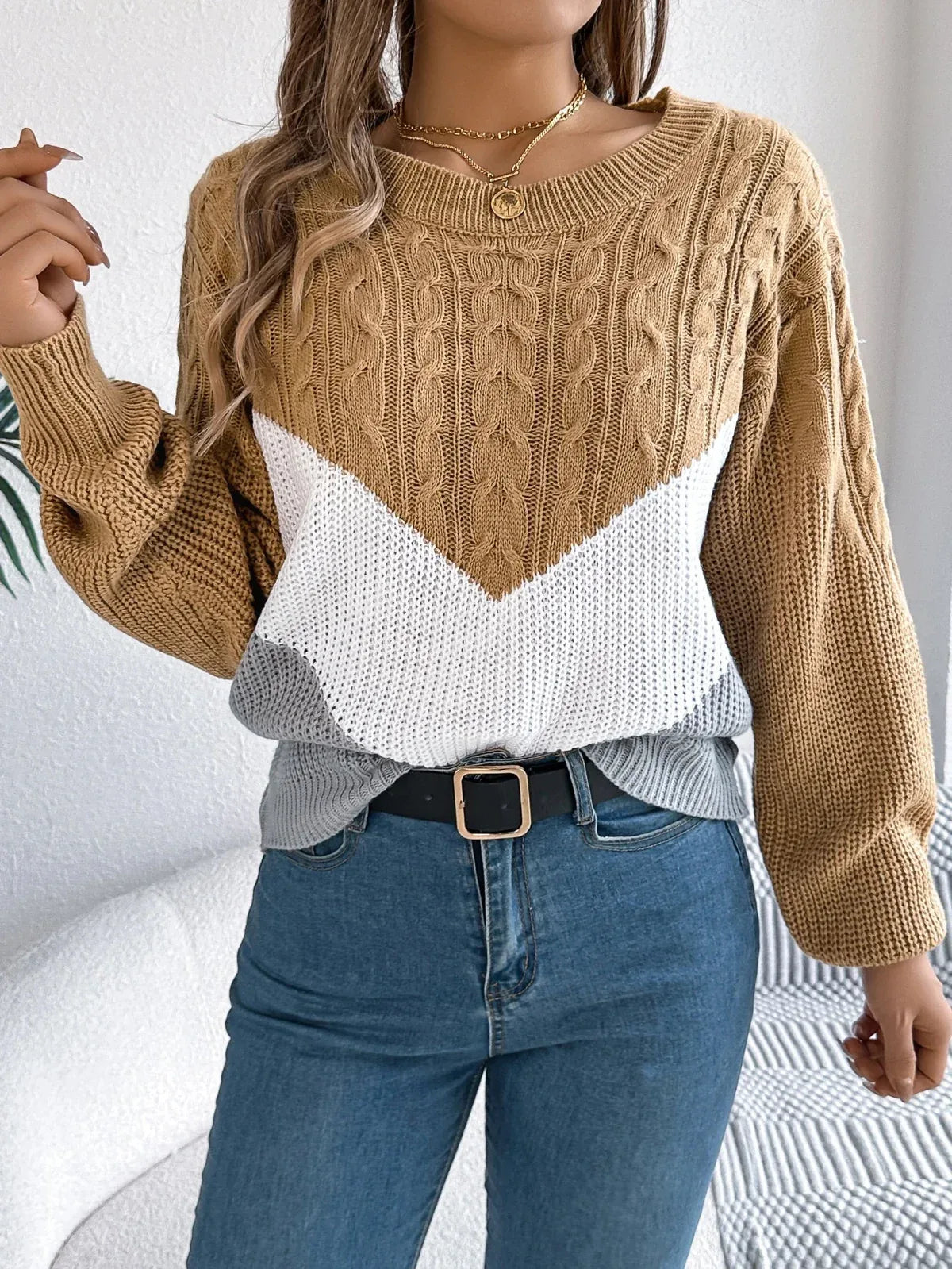 Mckenna | Damen-Zopfstrickpullover