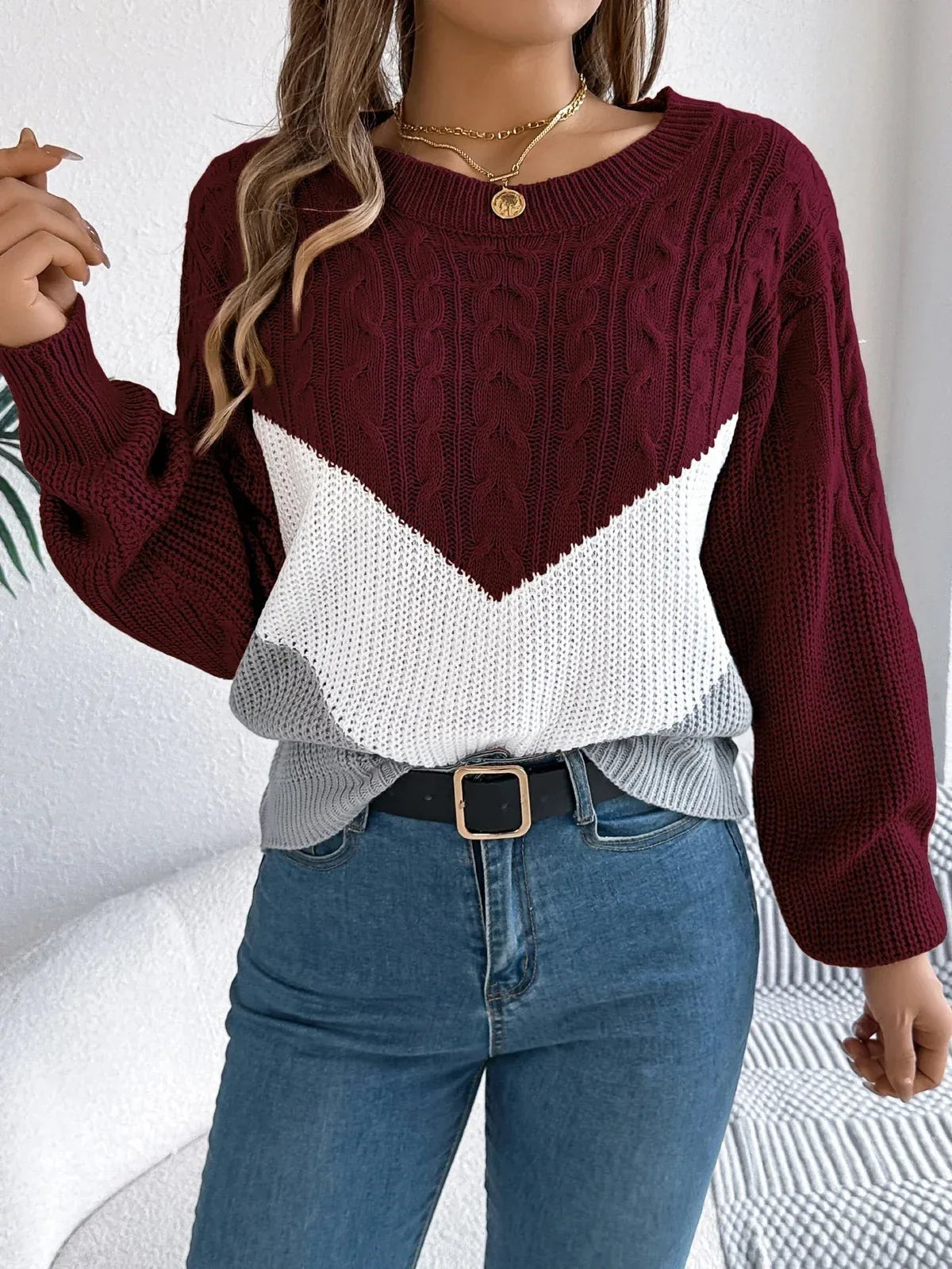 Mckenna | Damen-Zopfstrickpullover