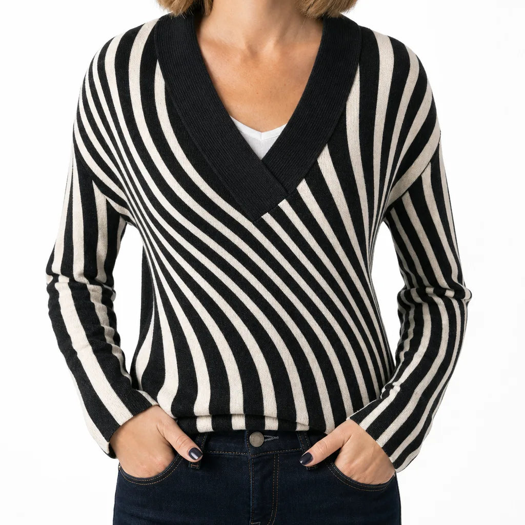 Mirabel | Women's Embroidered V Neck Sweater