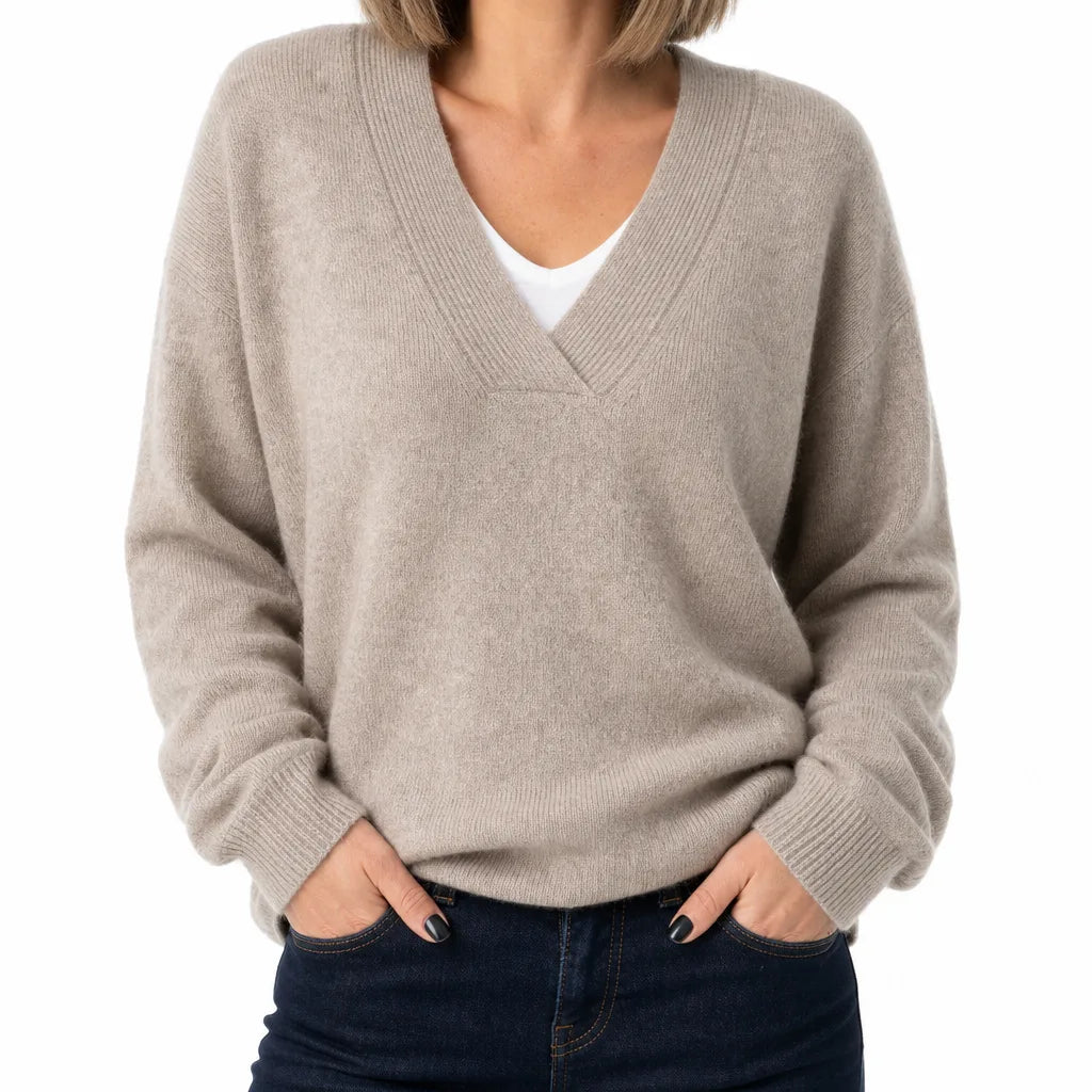 Mirabel | Women's Embroidered V Neck Sweater