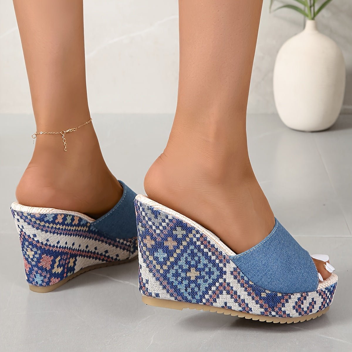 Mosaic Wedge Sandal - ARDEN ROVE