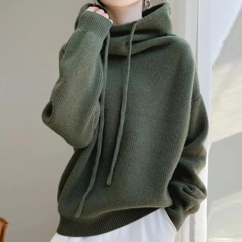 Natalia | Women's Soft Knit Cowl Neck Hoodie