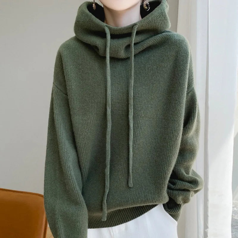 Natalia | Women's Soft Knit Cowl Neck Hoodie